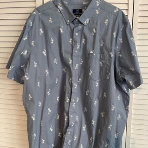 George Blue and White Casual Button Down Shirt